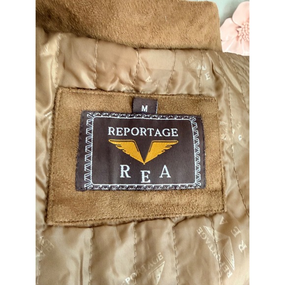 REPORTAGE REA Women's Brown Faux Suede Belted Jacket Size M new with tags - Picture 11 of 12